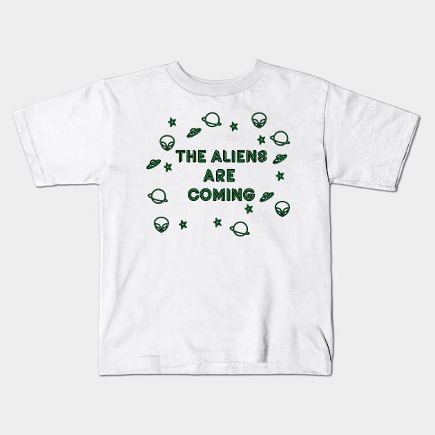 The aliens are coming Kids T-Shirt by MigiDesu